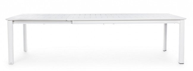 Tavolo Allungabile Konnor 200-300x110 cm Bianco in Alluminio-4