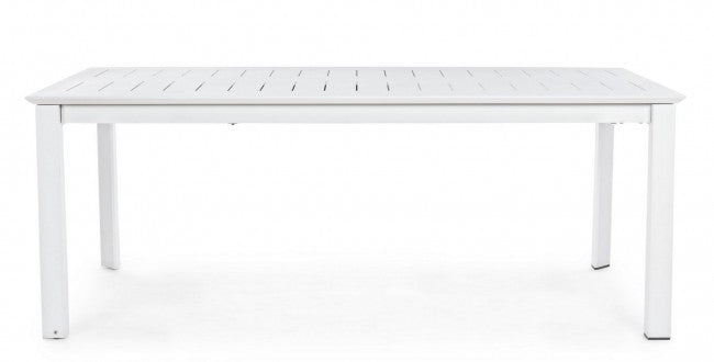 Tavolo Allungabile Konnor 200-300x110 cm Bianco in Alluminio-5
