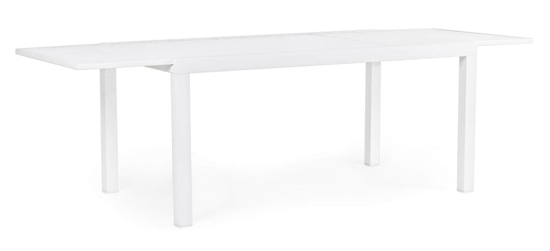 Tavolo da Giardino Allungabile 160/240x90x75 cm in Alluminio Hilde Bianco-1