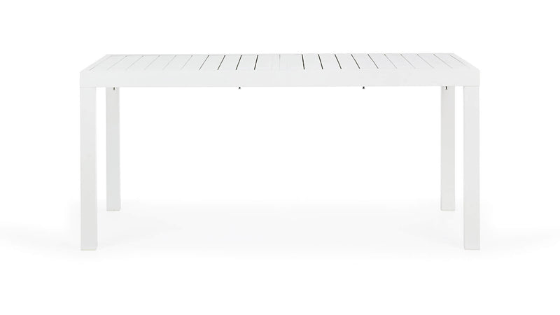 Tavolo da Giardino Allungabile 160/240x90x75 cm in Alluminio Hilde Bianco-2