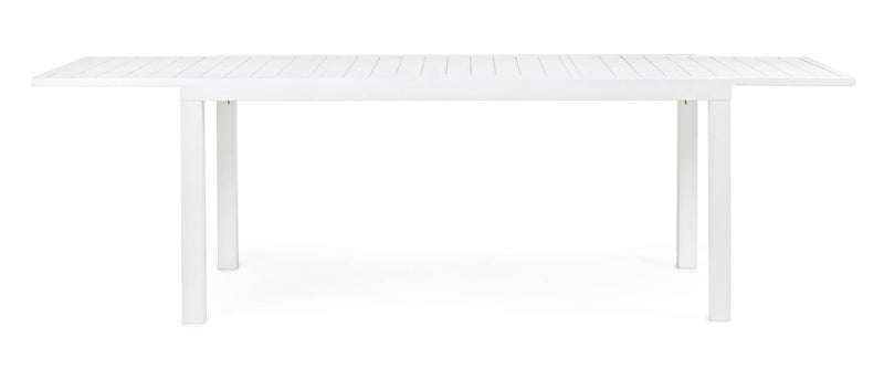 Tavolo da Giardino Allungabile 160/240x90x75 cm in Alluminio Hilde Bianco-3