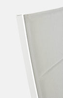 Lettino Prendisole da Giardino 61x192x105 cm con Ruote in Alluminio Bianco-6
