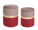 Set 2 Pouf Contenitore Polina Rosa-Rosso in Tessuto effetto Velluto