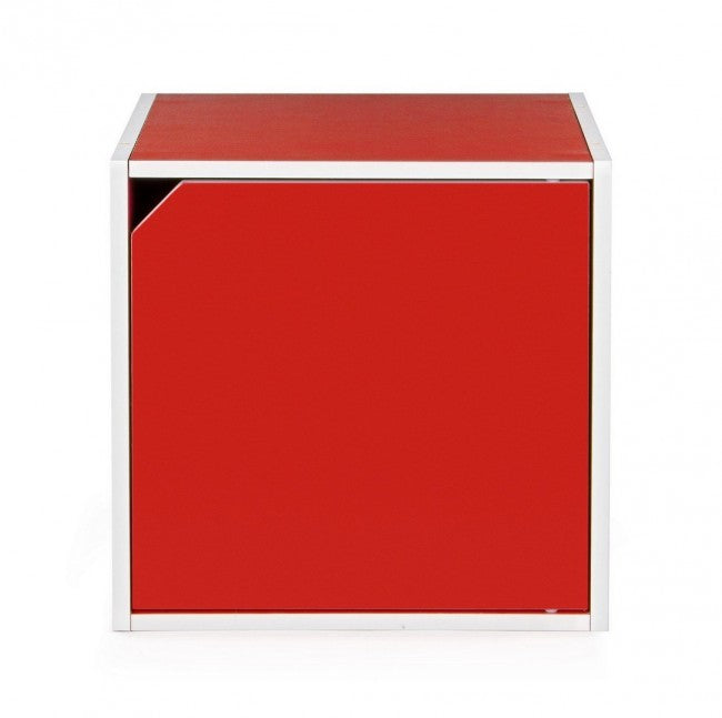 Cubo con Anta Composite in Legno Rosso-2