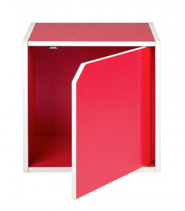Cubo con Anta Composite in Legno Rosso-3