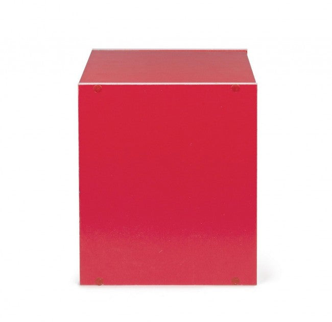 Cubo con Mensola Composite in Legno Rosso-3