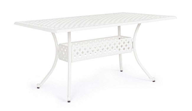 Tavolo Ivrea Rett 160x90 cm Bianco in Alluminio-1