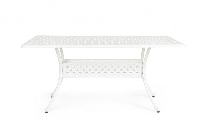 Tavolo Ivrea Rett 160x90 cm Bianco in Alluminio-3