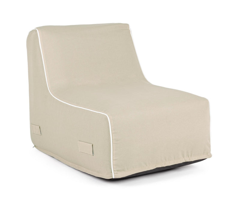 Poltrona Pouf Chaise Lounge Gonfiabile 90x60x70 cm in Poliestere Rihanna Beige-1