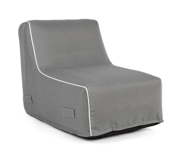 online Poltrona Pouf Chaise Lounge Gonfiabile 90x60x70 cm in Poliestere Rihanna Grigio