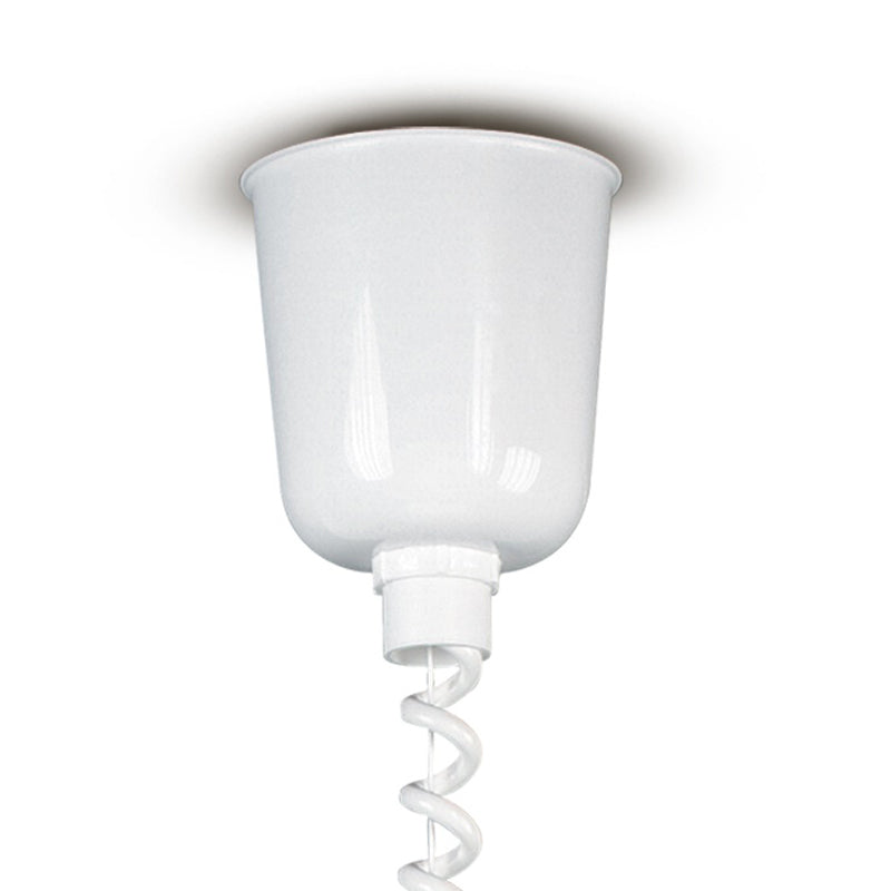 Sospensione Saliscendi paralume Vetro Alabastro Bianco Lampadario Moderno E27 Ambiente 09/00810-2
