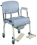 Sedia a Rotelle Bagno con Vaso Rimovibile in Acciaio Nasti Comoda Celeste-1
