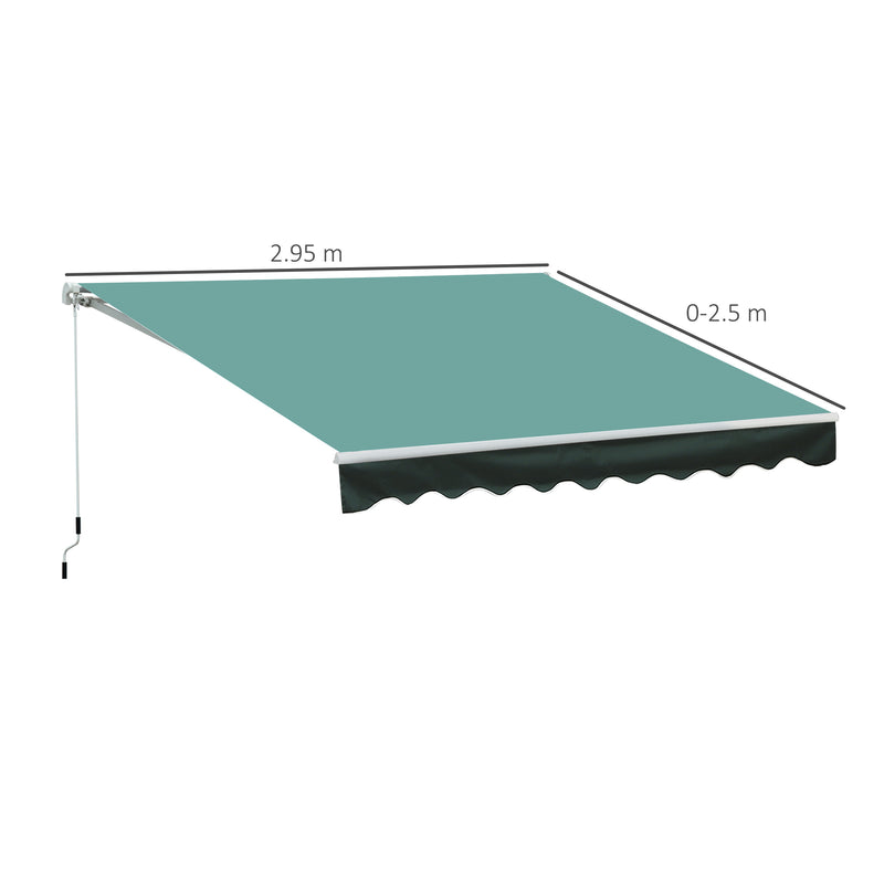 Tenda da Sole 295x250 cm in Alluminio e Poliestere Verde-3