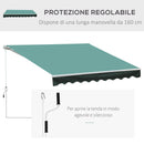 Tenda da Sole 295x250 cm in Alluminio e Poliestere Verde-4