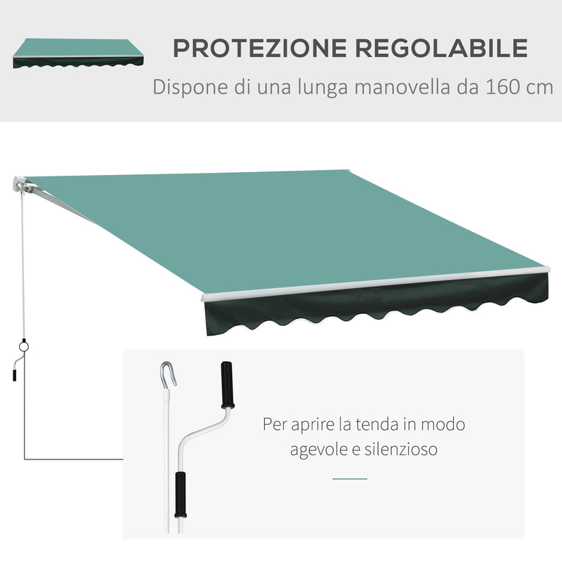Tenda da Sole 295x250 cm in Alluminio e Poliestere Verde-4