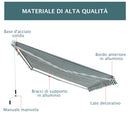 Tenda da Sole Avvolgibile a Parete 295x250 cm in Metallo e Poliestere Verde/Bianco-6