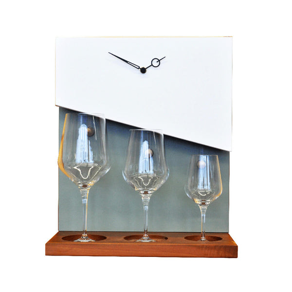Orologio con Calici da Parete e Appoggio 32x38x15 cm Pirondini Italia Terrazzamenti Bianco prezzo