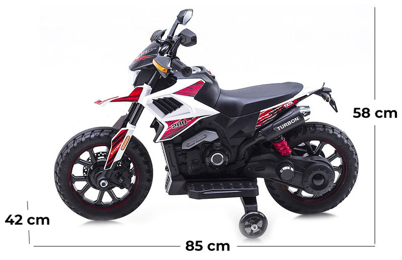 Moto Elettrica per Bambini 12V Motocross Bianca-8