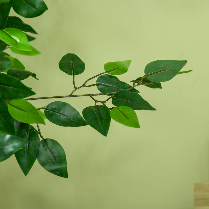 Pianta Artificiale di Ficus da Interno e Esterno H150 cm con Vaso Verde-9