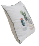 Cuscino Cactus 45x45 cm Poliestere Bianco e Verde-2