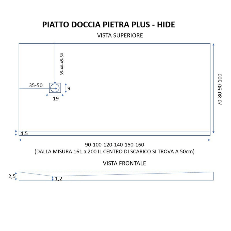 Piatto Doccia in Pietra Bonussi Canton Sabbia Varie Misure-5