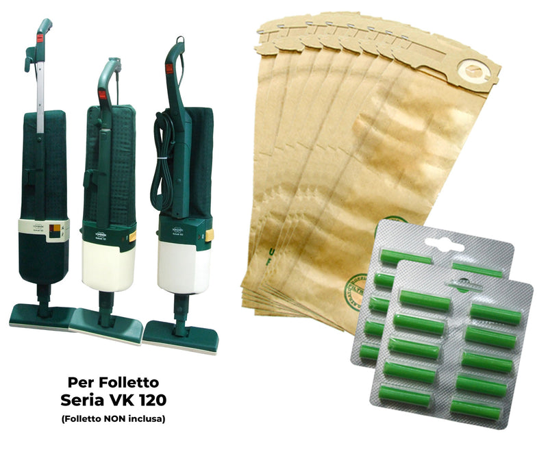Kit Ricambi 16 Sacchetti 20 Profumini Compatibili Folletto Serie