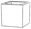 Vaso 25x25x25 cm in Polietilene Schio Cubo 25 Beton-2