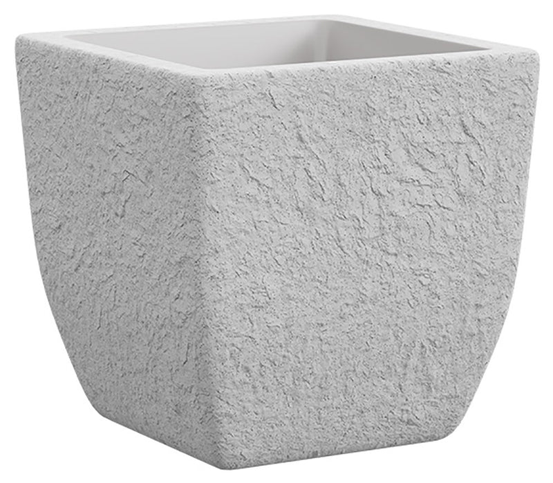 Vaso 41,3x41,3x40,4 cm in Polietilene Lithos 40 Bianco Pietra-1