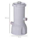 Pompa Filtro Portata 3785 L/h per Piscine Fuori Terra 5-5,5 m Bianco-3