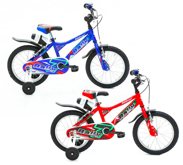 prezzo Bicicletta per Bambino 14” 2 Freni Bimbo Rally Blu o Rosso