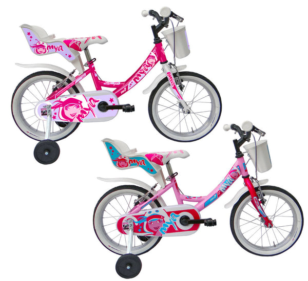 online Bicicletta per Bambina 16” 2 Freni Bimba Mya Ciclamino o Rosa/Ciclamino