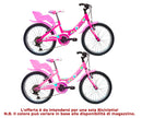 Bicicletta MTB Ragazza 20” 6 Velocità Shelly Fragola o Rosa-4