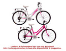 Bicicletta City Ragazza 24” 6 Velocità Grace Bianco o Ciclamino-4