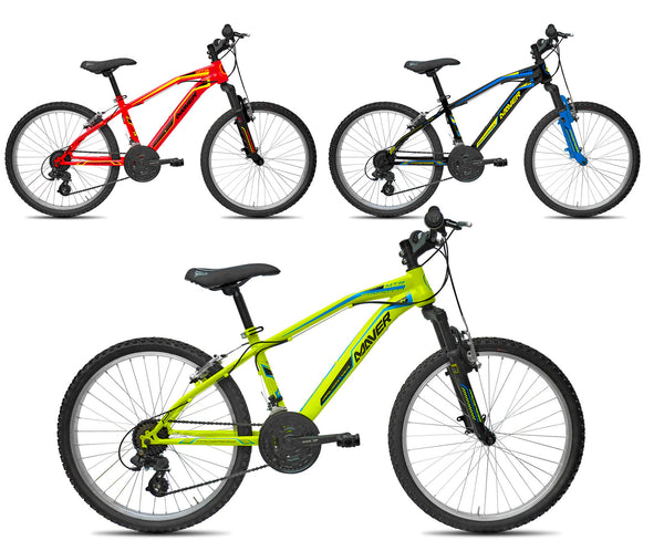 Bicicletta MTB Ragazzo 24” 18 Velocità Progress Giallo o Nero o Rosso acquista
