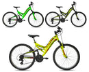 Bicicletta MTB Ragazzo 26” 6 Velocità Vyper Biammortizzata Giallo o Nero o Verde-1