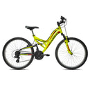 Bicicletta MTB Ragazzo 26” 6 Velocità Vyper Biammortizzata Giallo o Nero o Verde-2