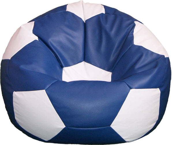 Poltrona a Sacco Pouf Ø100 cm in Similpelle Baselli Pallone da Calcio Blu e Bianco prezzo