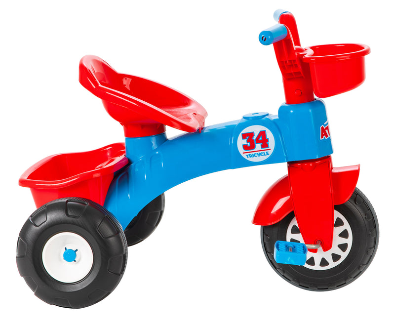 Triciclo per Bambini 51x64x49 cm con Pedali e Cestino Rosa-3