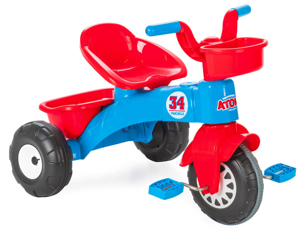 acquista Triciclo per Bambini 51x64x49 cm con Pedali e Cestino Blu e Rosso