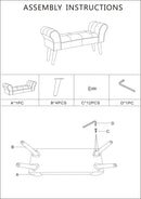 Panca Imperial 102x31x54 cm in Legno Schiuma e Poliestere Multicolor-10