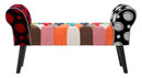 Panca Imperial 102x31x54 cm in Legno Schiuma e Poliestere Multicolor-2