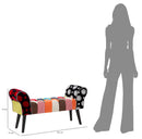 Panca Imperial 102x31x54 cm in Legno Schiuma e Poliestere Multicolor-9