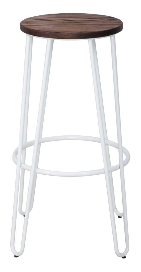 online Set 2 Sgabelli Ø39x76 cm Detroit in Legno e Ferro Bianco