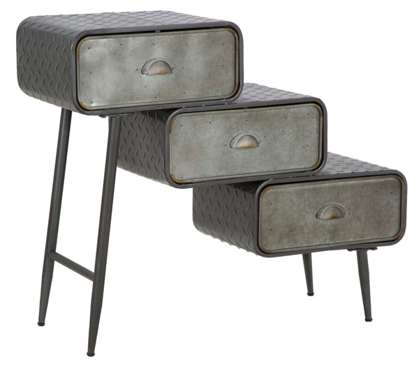 online Mobiletto 3 Cassetti Iron School 86x29,5x71 cm in Ferro Grigio
