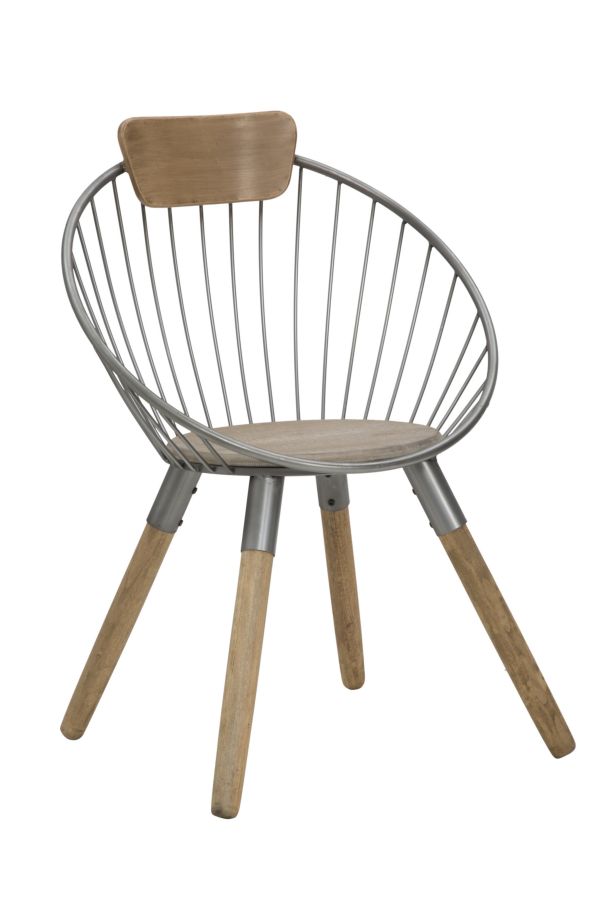 Poltrona York 66x55x91 cm in Ferro e MDF Marrone e Grigio prezzo