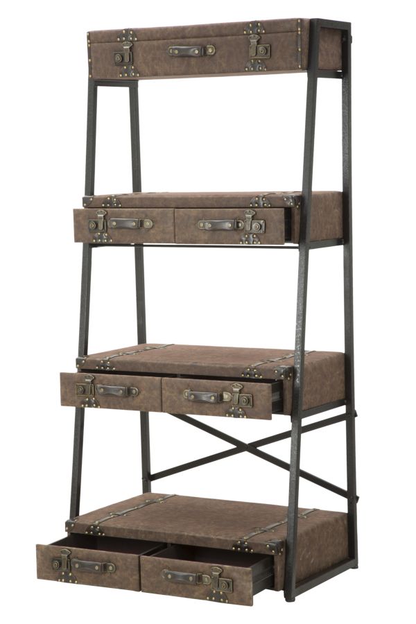 Libreria Travel 86,5x55x181 cm in Ferro e MDF e PU-6