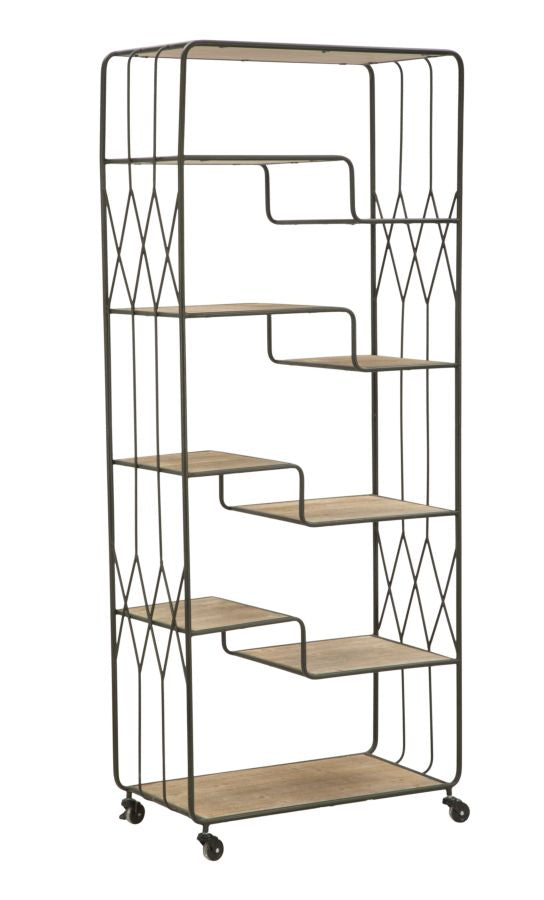 Libreria Industry 75x40x182 cm in Ferro e MDF sconto