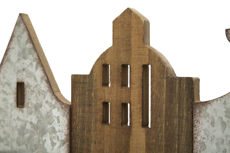 Porta Bottiglie da Muro City 60x12x40 cm in Ferro e MDF-7