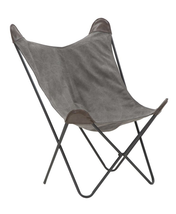 Sedia Montana 74x71x103 cm in Ferro e Poliestere Grigio e Marrone sconto