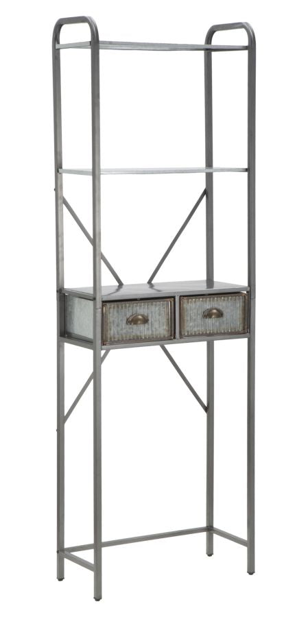 sconto Mobiletto da Bagno Illinois 60,5x29x184,5 cm in Ferro Argento